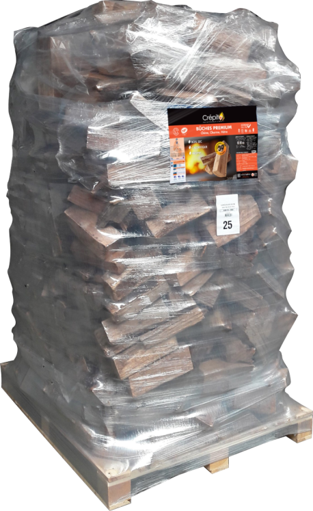 Bûches de bois sec Premium de 25 cm en ballot de 2 m3 (2,6 st)